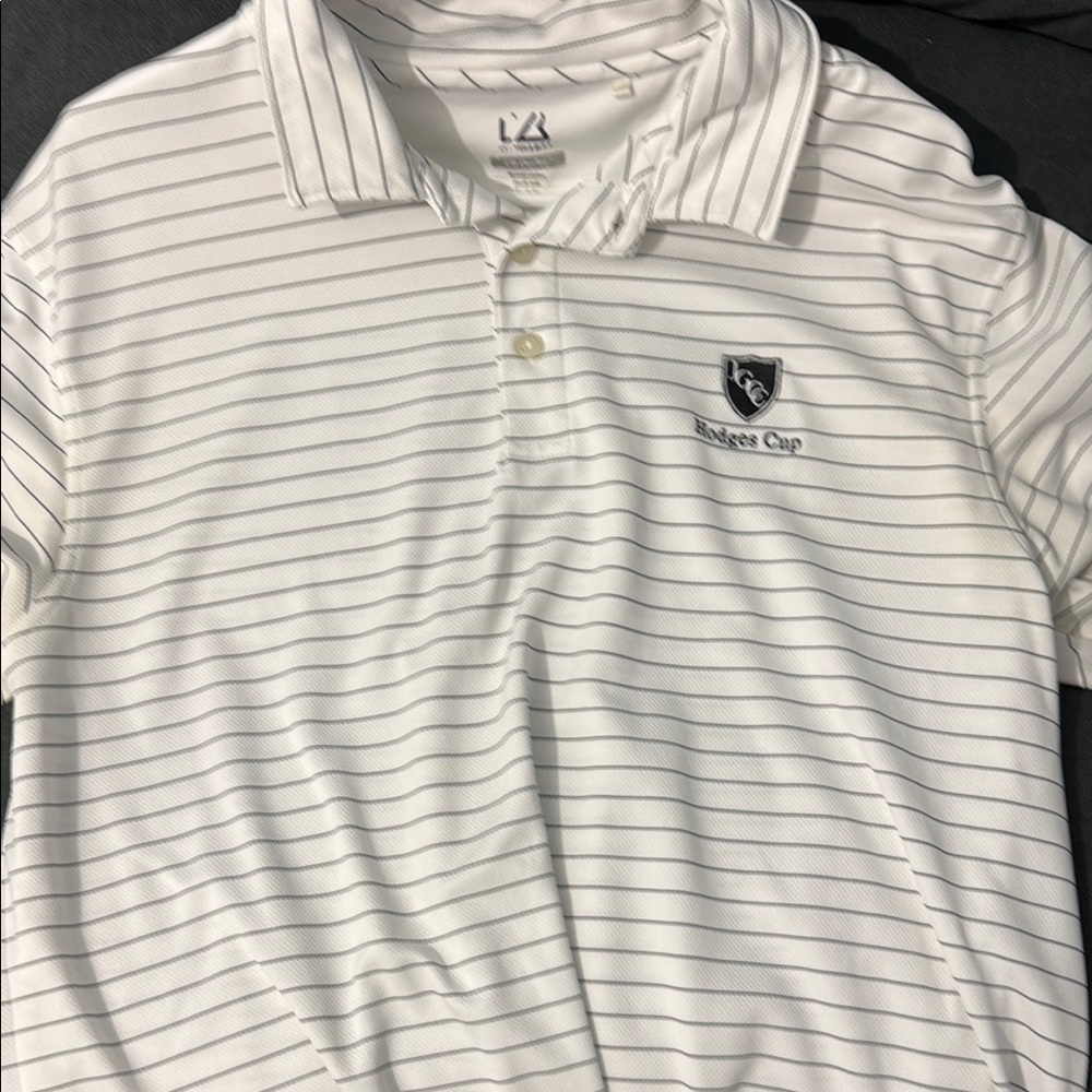 Cutter & Buck Black and White Polo Shirt